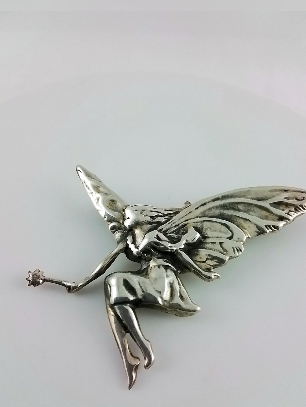 Sterling Silver Fairy Brooch, 925 Mexico
